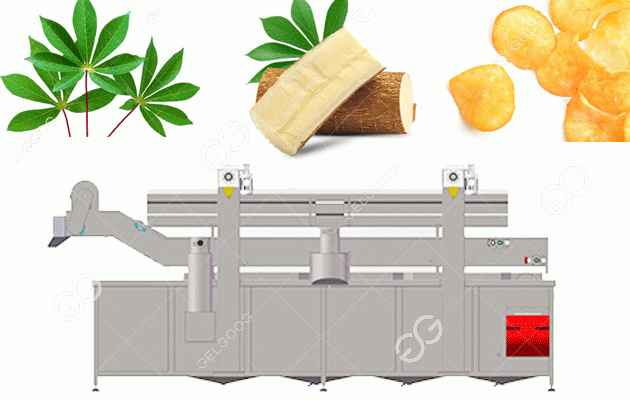 cassava chips frying machine